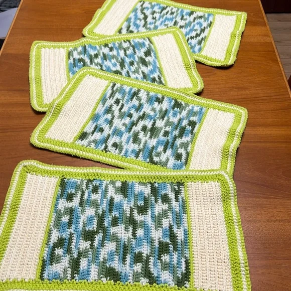 Handmade Set of Four (4) Crochet Placemats Runners - Picture 7 of 13